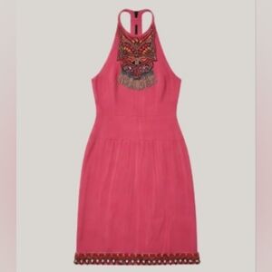 Emilio Pucci Hot Pink Beaded Halter Mini Dress